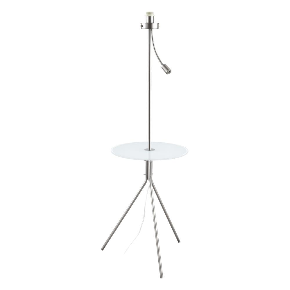 Policara - Floor Lamp w/ attached table- Matte Nickel Finish