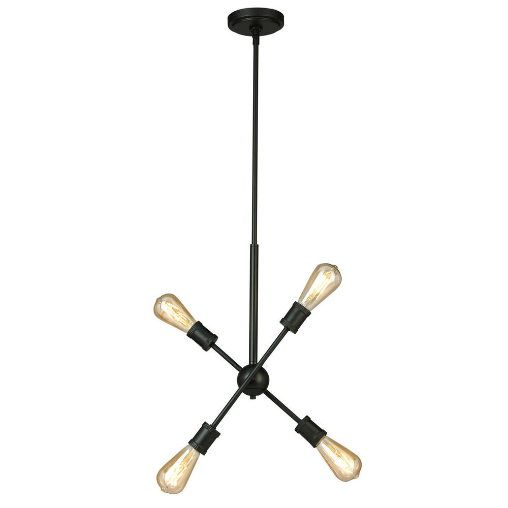 4 LT Open Bulb Pendant w/ a Black Finish