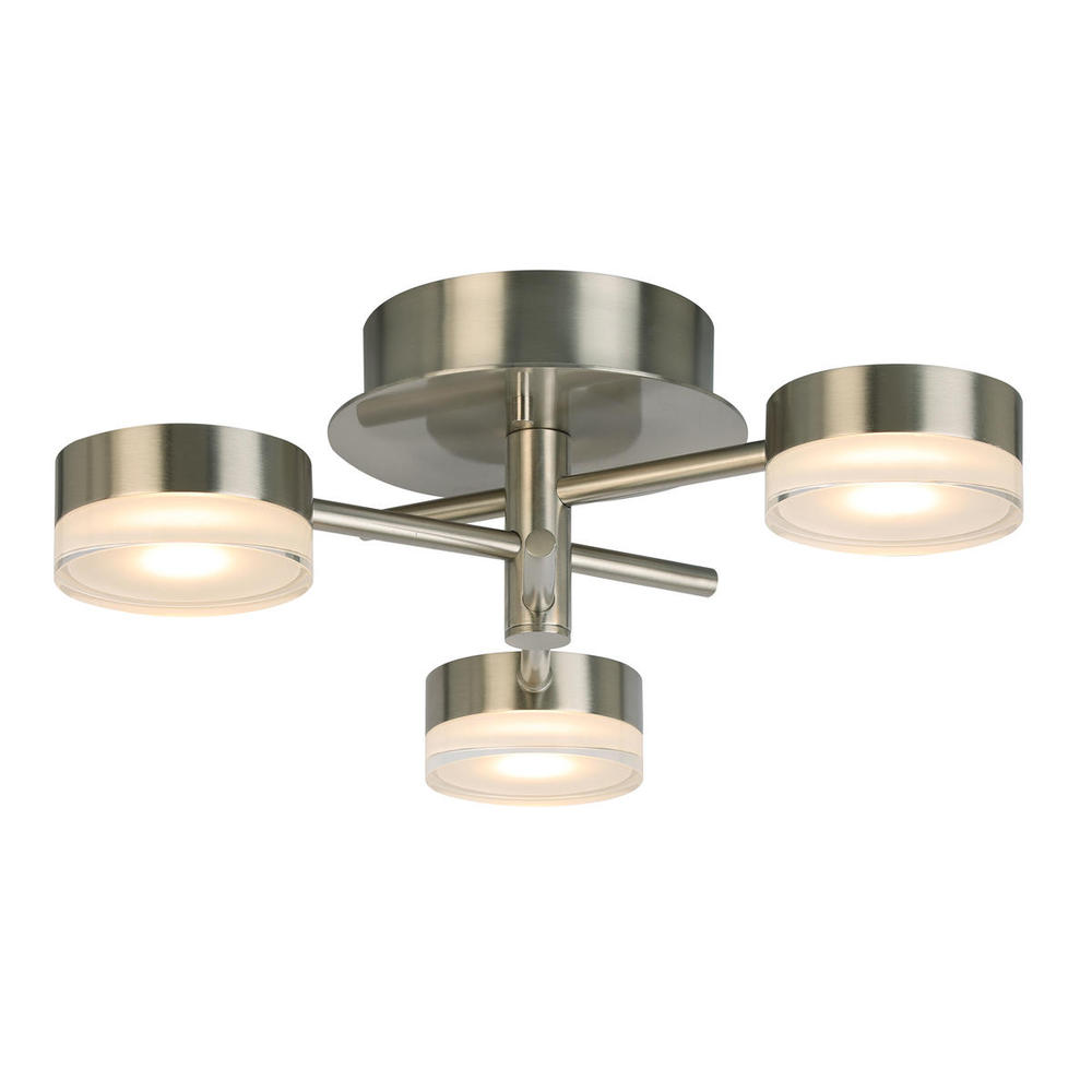 3x18W Integrated LED Ceiling Light With Brushed Nickel Finish