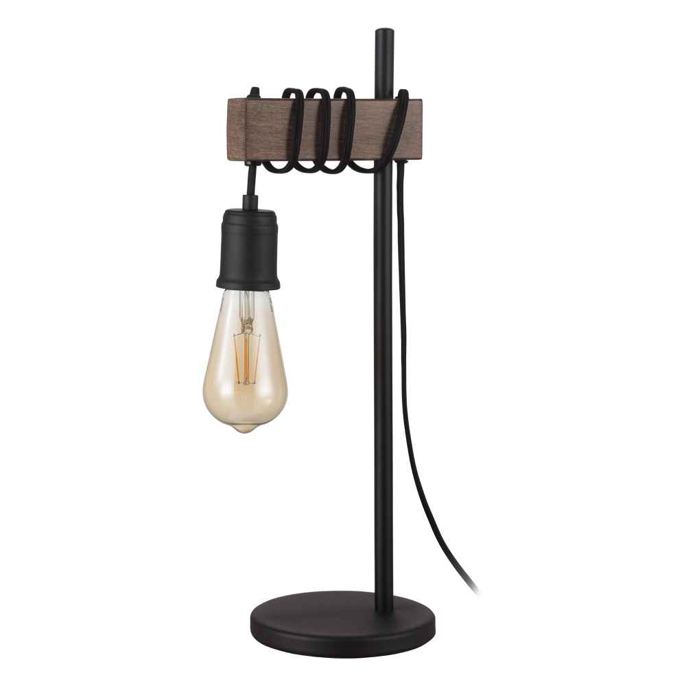 1 LT Open Bulb Table Lamp w/ Black & Dark Brown Finish
