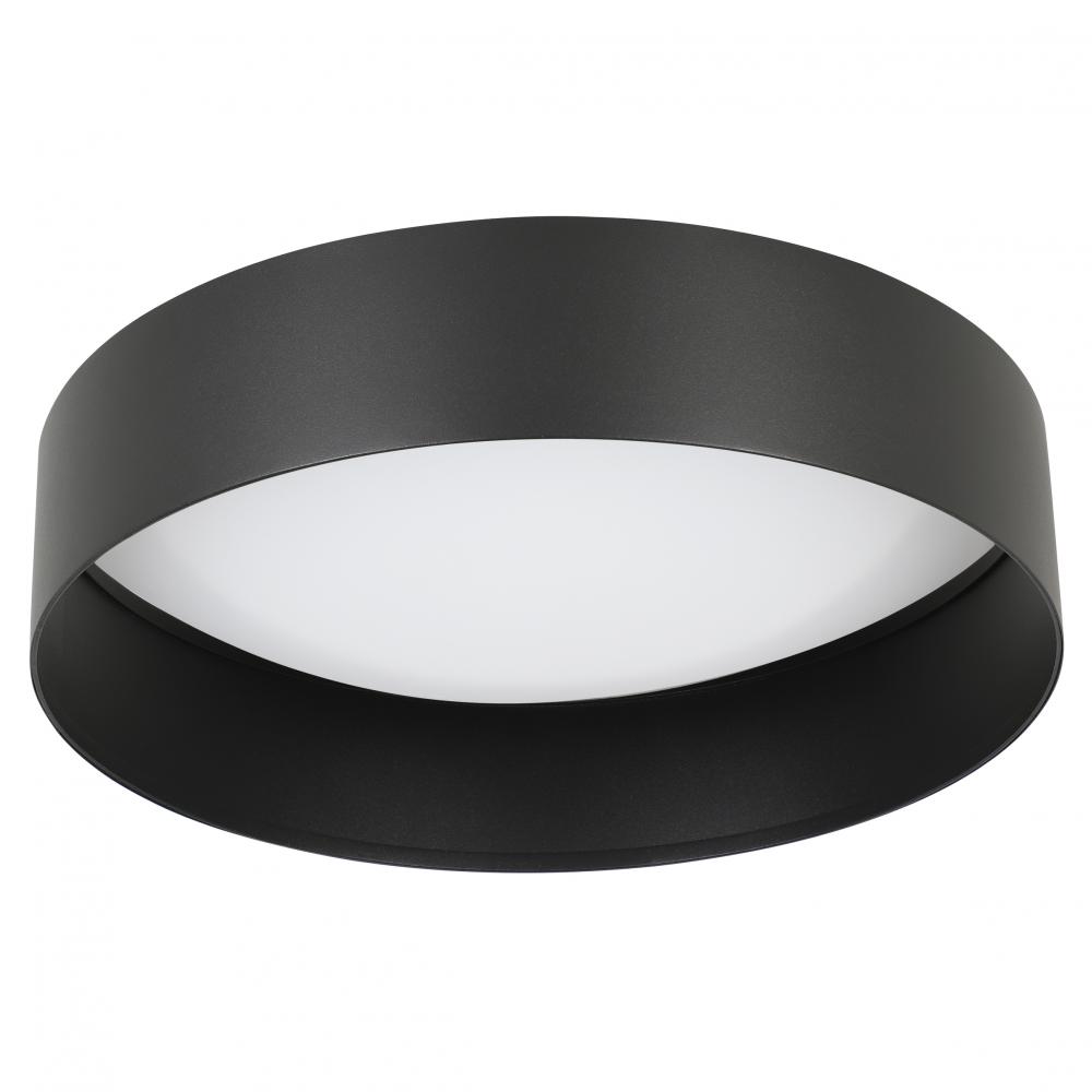 1 LT Integrated LED Ceiling Light w/ Black Finish & White Acrylic Shade