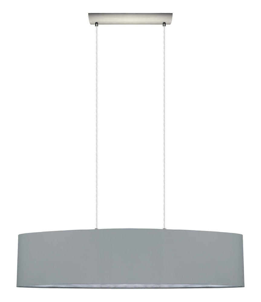 2 LT Pendant w/ Satin Nickel Finish & Grey w/ Silver Interior Shade