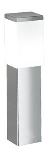 1 LT Outdoor Path Light w/ Stainless Steel Finish & Opal Frosted Glass Shade
