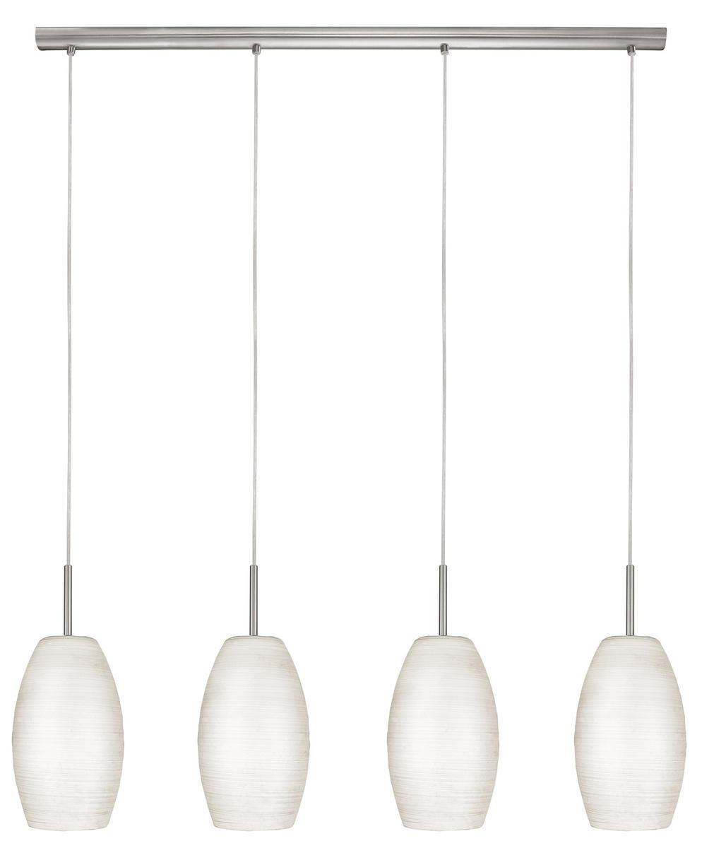 4 LT Linear Pendant w/ Matte Nickel Finish & White Glass Shades