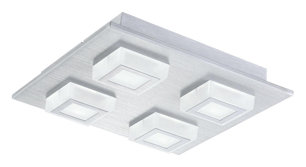 Masiano -  4-Light Brushed Aluminum Integrated LED Ceiling/Wall Light with White Shad