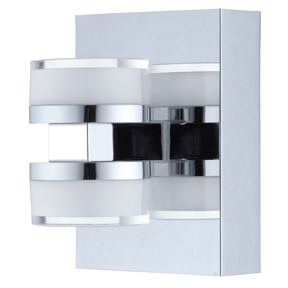 1 LT LED Bath/Vanity Light w/ Chrome Finish & Clear & Satin Acrylic Shade