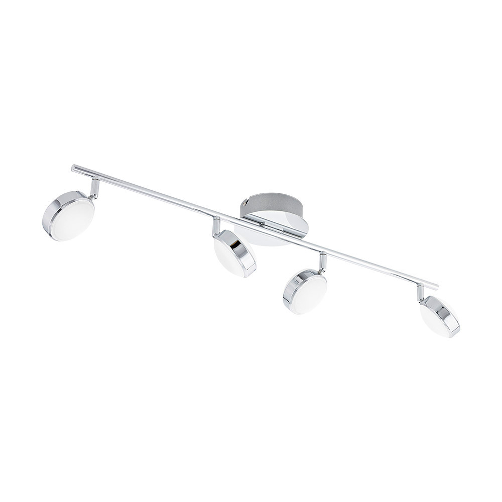 4 LT Integrated LED Track Light w/ Chrome Finish & Plastic Satin Adjustable Shades