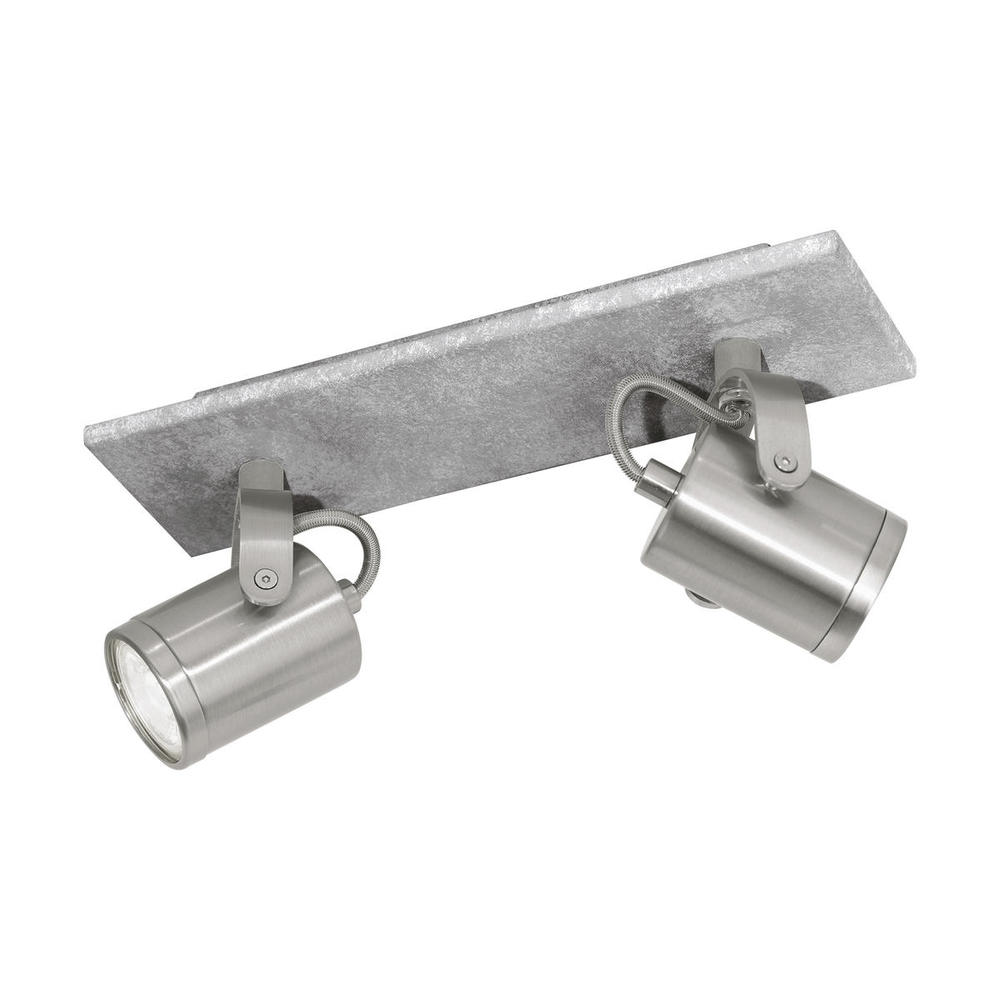 2 LT Track Light w/ Concrete Grey Look Finish & Matte Nickel Adjustable Lamp Heads