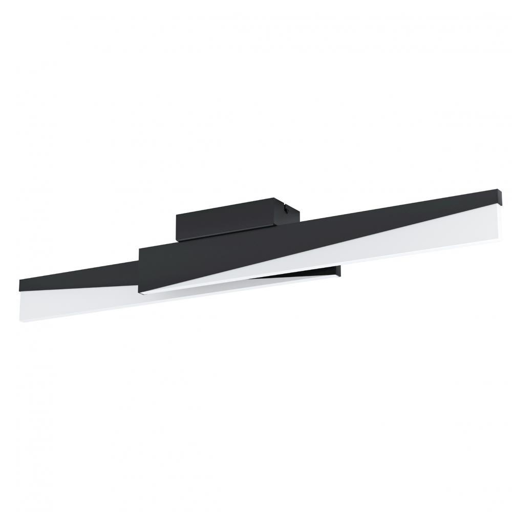 2 LT Integrated LED Ceiling Light w/ Black Finish & White Acrylic Shade