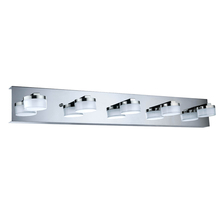 Eglo 201495A - 5 LT Integrated LED Bath/Vanity Light w/ Chrome Finish & Clear & Satin Acrylic Shades