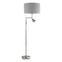 Eglo 201828A - 1x60W 1x6W Floor Lamp With Matte Nickel Finish & Grey Exterior & Silver Interior Shade