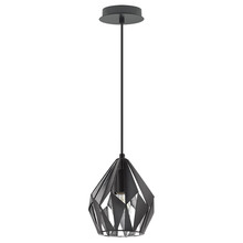 Eglo 202035A - 1 LT Geometric Pendant With A Black Outer Finish & Silver Interior Finish 60W A19