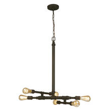Eglo 202834A - 6 LT Open Frame, Open Bulb Pendant w/ Matte Bronze Finish