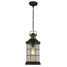 Eglo 202873A - 1x60W Outdoor Pendant w / Oil Rubbed Bronze Finish and Clear Seeded Glass