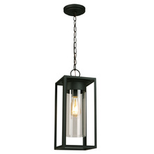 Eglo 203036A - 1x60W Outdoor Pendant With Mattte Black Finish & Clear Glass
