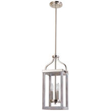 Eglo 203107A - 3 LT Pendant w/ Acacia Wood & Brushed Nickel Finish