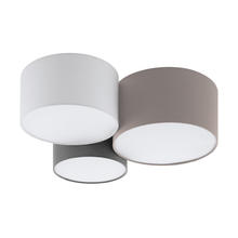 Eglo 203213A - 3x60W Ceiling Light With Taupe White & Grey Shades