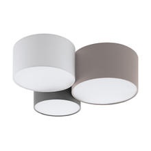 Eglo 203213A - 3 LT Ceiling Light w/ Taupe, White, & Grey Shades