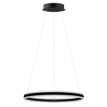 Eglo 203649A - 2 LT Integrated LED Circular Open Pendant w/ Black Finish & White Acrylic Diffuser