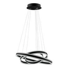 Eglo 203651A - 3 LT LED Circular Open Pendant w/ Black Finish & White Acrylic Diffuser