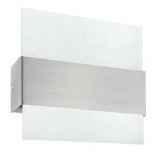 Eglo 204076A - 2x6.7W LED Wall Light With Matte Nickel Finish & Satin Glass