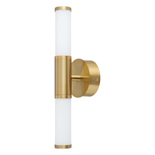 Eglo 204374A - 2x6W Integrated LED bath/vanity light With brushed gold finish and white glass shades