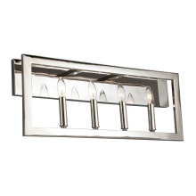 Eglo 204478A - 4 LT Bath/Vanity Light w/ Satin Nickel Finish & Candelabra Based Socket Holders