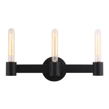 Eglo 204555A - 3 LT Bath/Vanity light w/ Matte Black Finish & Open Bulbs