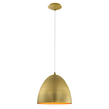 Eglo 204674A - 1 LT Pendant w/ Brushed Gold Finish & Brushed Gold Dome Metal Shade