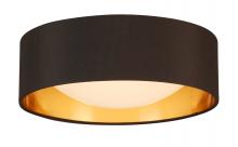 Eglo 204717A - LED Ceiling Light - 12" black exterior and Gold Interior fabric Shade With acrylic diffuser