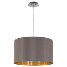 Eglo 31603A - 1 LT Pendant w/ Satin Nickel Finish & Cappucino w/ Gold Interior Shade