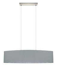 Eglo 31617A - 2 LT Pendant w/ Satin Nickel Finish & Grey w/ Silver Interior Shade