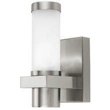 Eglo 86385A - 1x40W Outdoor Wall Light With Matte Nickel Finish & Opal Frosted Glass