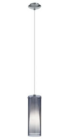 Eglo 90304A - 1x60W Mini Pendant With Matte Nickel Finish & Inner White Glass Surronded by an Outer Smoked Glass