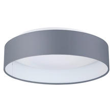 Eglo 93395A - 1x10.5W LED Ceiling Light w/ White Glass and Charcaol Grey Fabric Shade