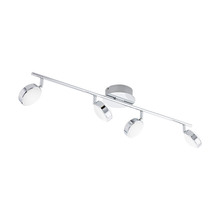 Eglo 95632A - 4 LT Integrated LED Track Light w/ Chrome Finish & Plastic Satin Adjustable Shades