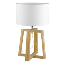 Eglo 97516A - 1 LT Table Lamp with a Wood Base and White Fabric Shade 1-60W A19 Bulb