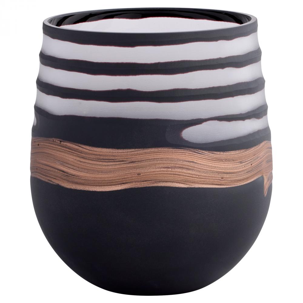 Midnight Road Vase | Black | Clear | Copper - Medium