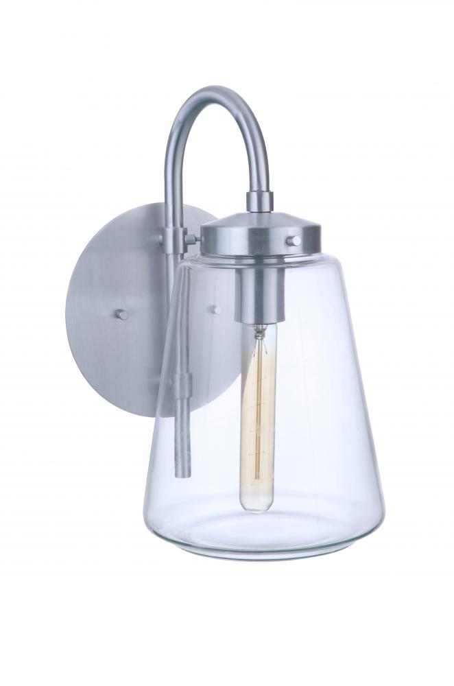 Laclede 1 Light Medium Outdoor Wall Lantern in Satin Aluminum