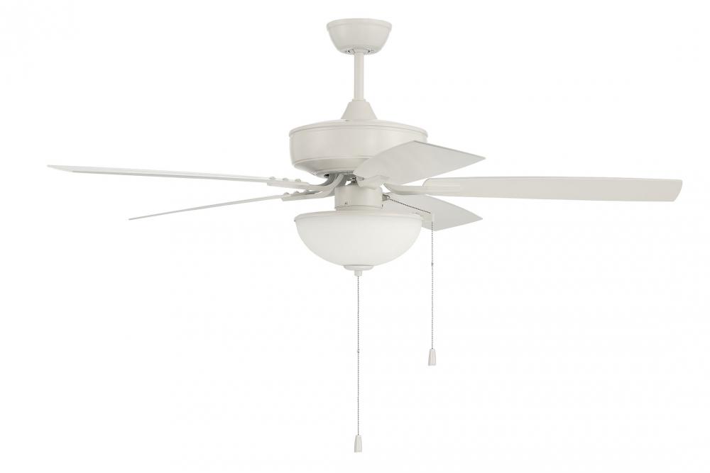 Outdoor Pro Plus 211 52" 5-Blade Indoor/Outdoor (Wet) Ceiling Fan in White w/ Matte White Blades