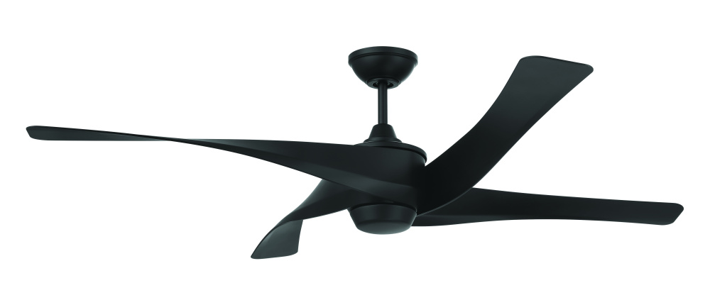 Venn 58" 4-Blade Indoor/Outdoor (Damp) Ceiling Fan in Flat Black w/ Flat Black Blades