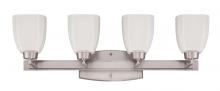 Craftmade 14728BNK4 - Bridwell 4 Light Vanity in Brushed Polished Nickel