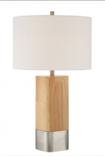 Craftmade 86246 - 1 Light Wood/Metal Base Table Lamp w/ USB in Natural Wood/Brushed Polished Nickel