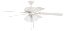 Craftmade DCF52W5C3W - 52" Ceiling Fan w/Blades & 3 Lights White Glass