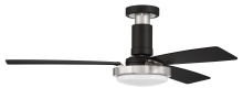 Craftmade MNG52FBBNK3 - Manning 52" 3-Blade Ceiling Fan in Flat Black/Brushed Polished Nickel w/ Flat Black Blades