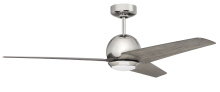 Craftmade NTE52PLN3 - Nate 52" 3-Blade Ceiling Fan in Polished Nickel Finish, Greywood Blades, WiFi Control