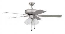 Craftmade P114BN5-52BNGW - Pro Plus 114 52" 5-Blade Ceiling Fan in Brushed Nickel w/ Brushed Nickel/Greywood Blades