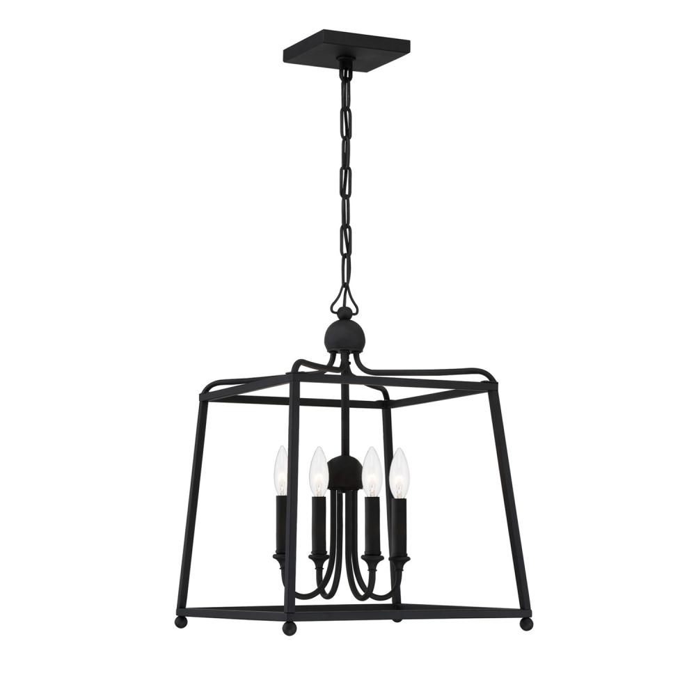 Libby Langdon for Crystorama Sylvan 4 Light Black Forged Mini Chandelier