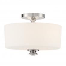 Crystorama TRA-A3302-PN - Travis 2 Light Polished Nickel Semi Flush Mount