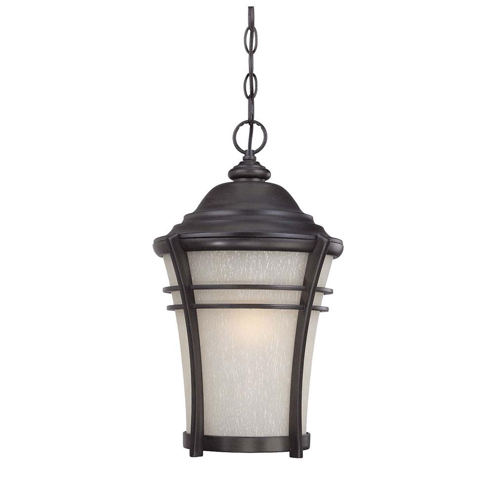 Vero Collection Hanging Lantern 1-Light Outdoor Black Coral Light Fixture